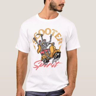 Scooter Spirit – Retro Skeleton Rider Design T Shirt
