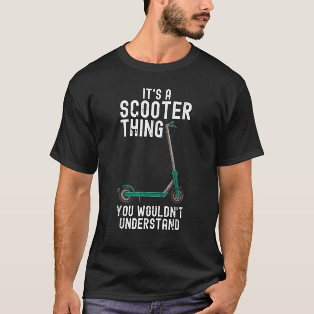 Scooter Stunt Scouter E Scooter Off Road Electric T Shirt (Framsida)