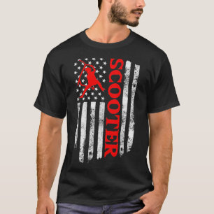 Scooter Stunt US Flagga Retro Stil Scooter Gifts P T Shirt