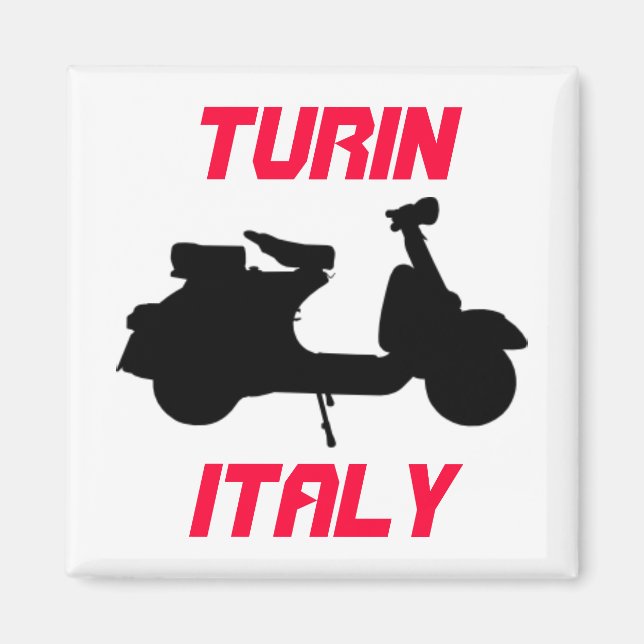 Scooter, Turin, Italien Magnet (Framsidan)