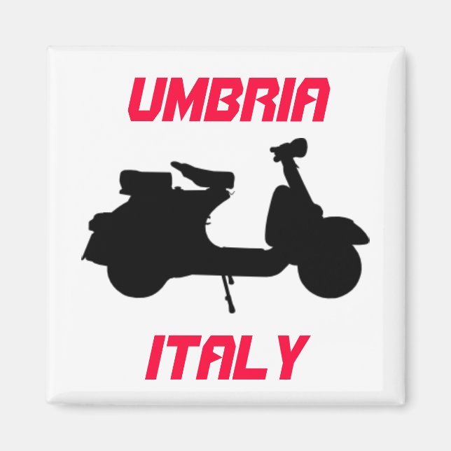 Scooter, Umbrien, Central Italien Italia Magnet (Framsidan)