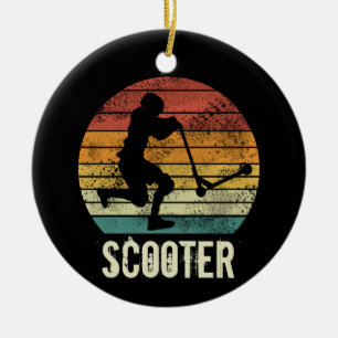 Scooter Vintage Solnedgång Retro E-Scooter-design Julgransprydnad Keramik