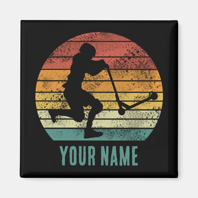 Scooter Vintage Solnedgång Retro E-Scooter-design Magnet (Framsidan)