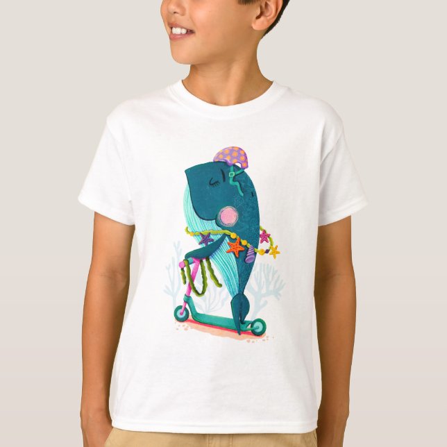 Scootering Whale T-Shirt (Framsida)