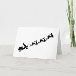 Scooterklubbmekaniker glad jul skogsalv kort