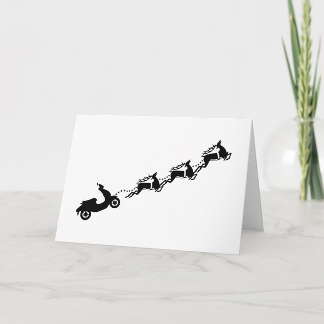Scooterklubbmekaniker glad jul skogsalv  kort (Framsida)