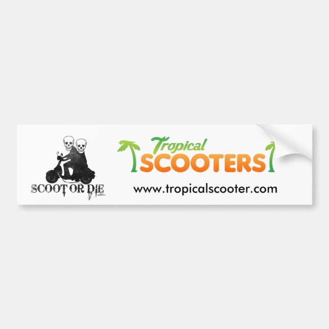ScootOrDie logo_02, www.tropicalscooter.com Bildekal (Framsidan)