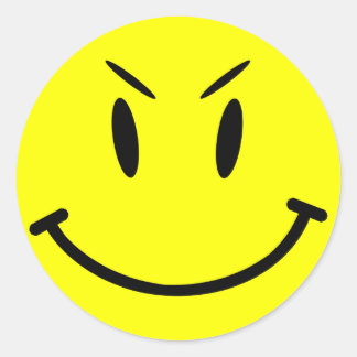 Scope Cap Sticker, Evil Ansikte, Stil 1 Runt Klistermärke