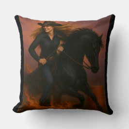 Scorching Fast Barrel Racing Team Throw Pillow Kudde