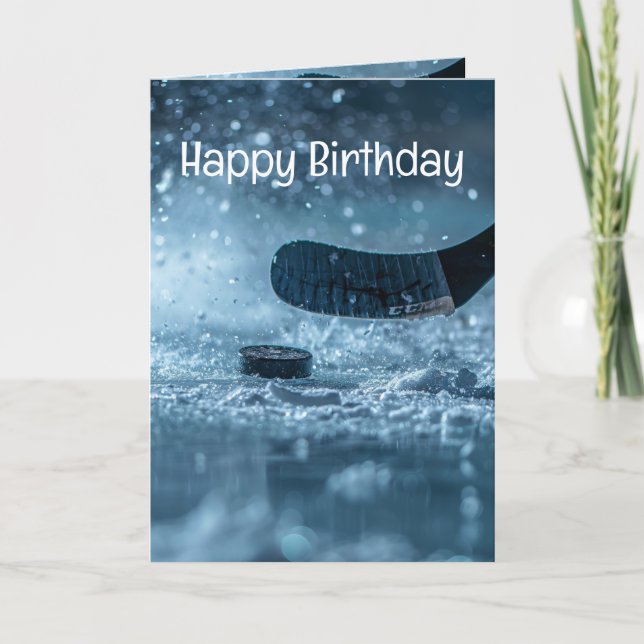 Score Big Birthday Ice Hockey Sport Kort (Framsida)