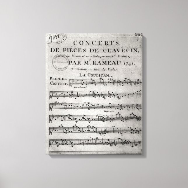 Score lakan för "Concerts de Delarare de Canvastryck (Framsida)