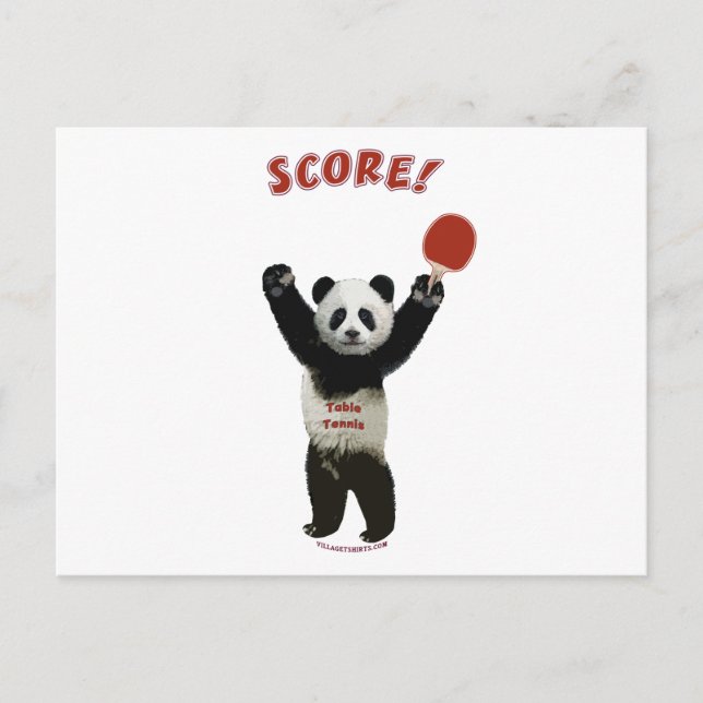 Score Panda Ping Pong Vykort (Framsida)
