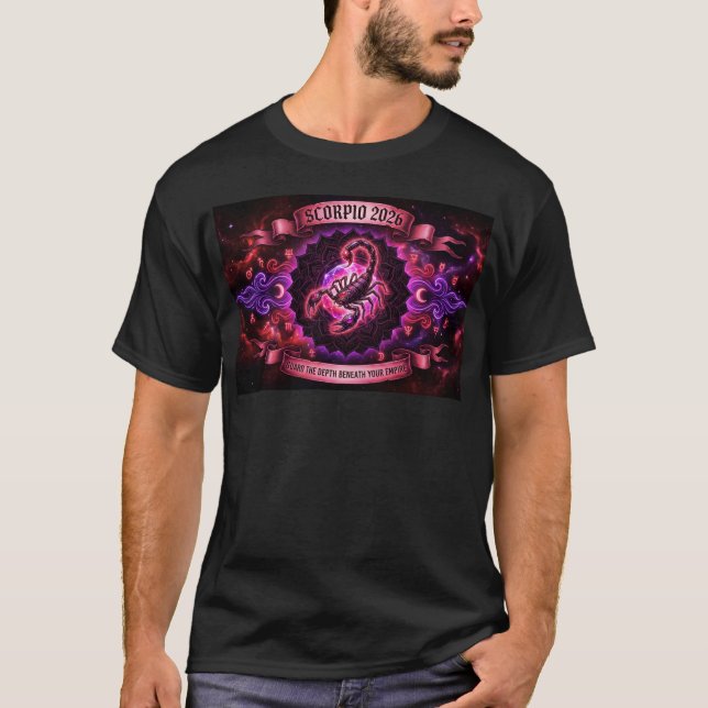 Scorpio 2026 Zodiac Phoenix Mandala – Transformati T Shirt (Framsida)
