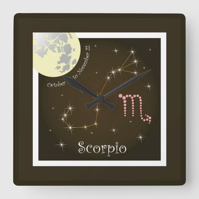 Scorpio 24-22 november Uhr Fyrkantig Klocka (Framsida)