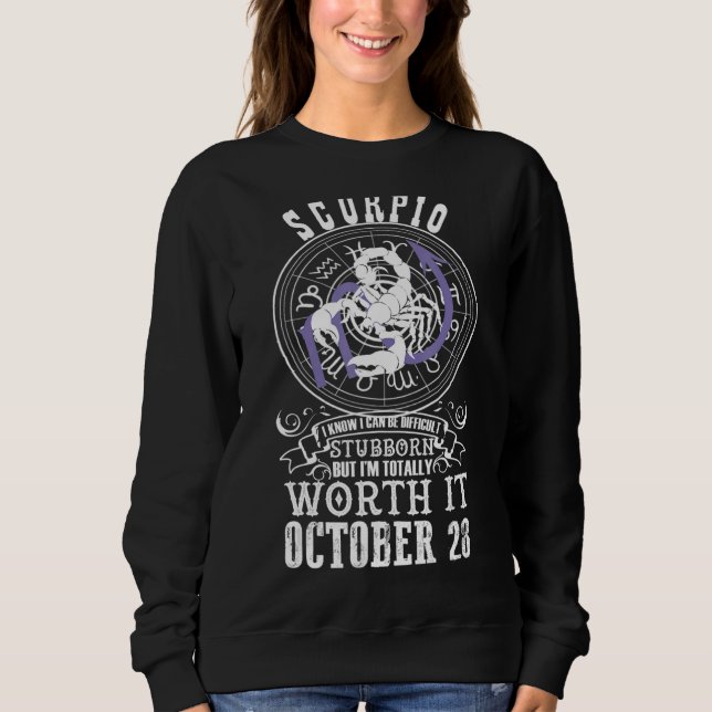 Scorpio 28 Horoscope Zodiac Astrology Sign T Shirt (Framsida)