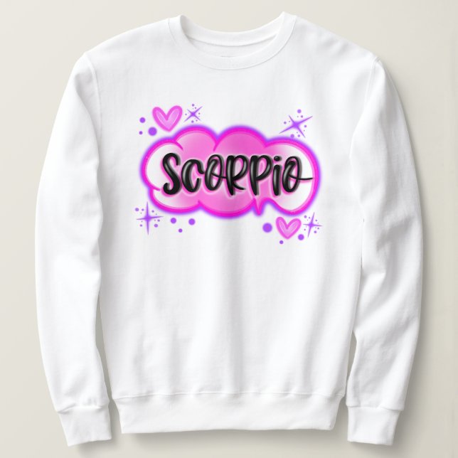 Scorpio Airbrush Stil T Shirt (Design framsida)
