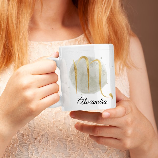 Scorpio Anpassade Watercolor Zodiac Design Kaffemugg (Skapare uppladdad)