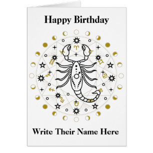 Scorpio Astrology Birthday Card 23-nov 21 Hälsningskort