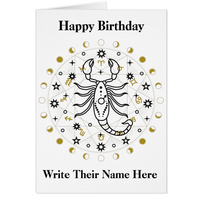 Scorpio Astrology Birthday Card 23-nov 21 Hälsningskort (Framsidan)