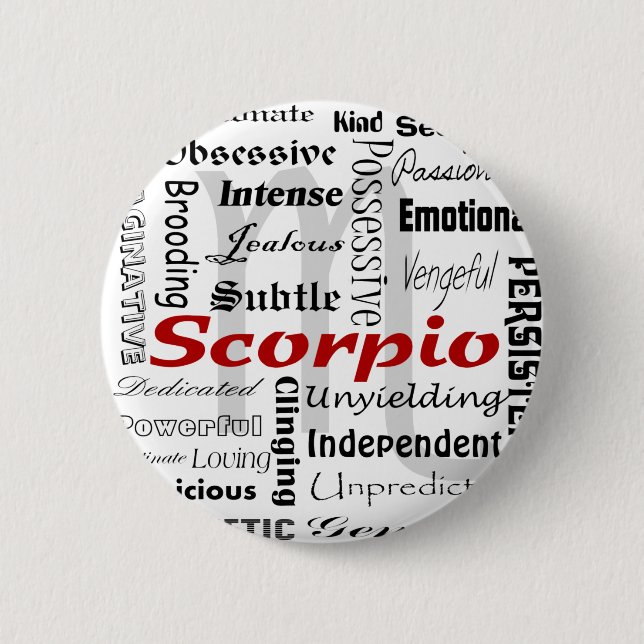 Scorpio Astrology Horoscope Zodiac Traits Collage Knapp (Framsida)