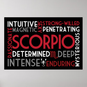 Scorpio Astrology Ord Collage Skriv ut Poster