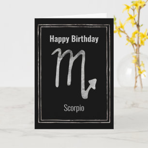 Scorpio astrology silver zodiac Grattis på födelse Kort