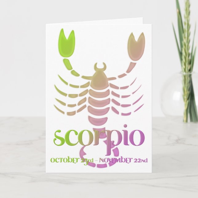 Scorpio Astrology Zodiac Birthday Card d1 Kort (Framsida)