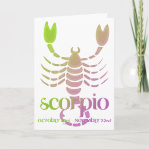Scorpio Astrology Zodiac Birthday Card d1 Kort