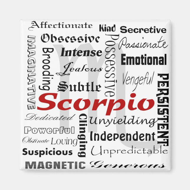 Scorpio Astrology Zodiac Horoscope Collage Mönster Magnet (Framsidan)