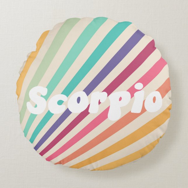 Scorpio Astrology Zodiac Rund Kudde (Framsidan)