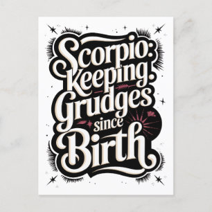 Scorpio: Behåll grudges sedan den nyfikna citatet Vykort