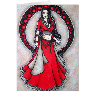 Scorpio Belly Dancer Gothic Måne Hälsningskort