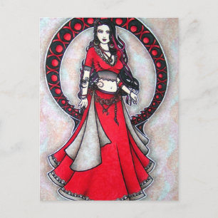 Scorpio Belly Dancer Gothic Måne Helg Vykort