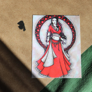 Scorpio Belly Dancer Gothic Måne Vykort