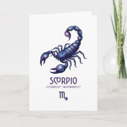 Scorpio Birthday Card Helgkort