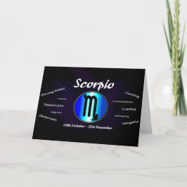Scorpio Birthday Card Kort