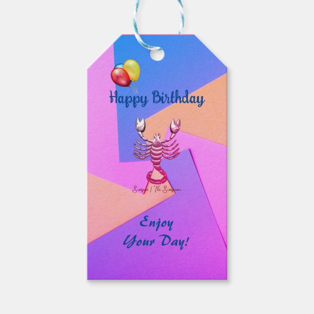 Scorpio Birthday Gift Märkres Presentetikett (Framsidan)