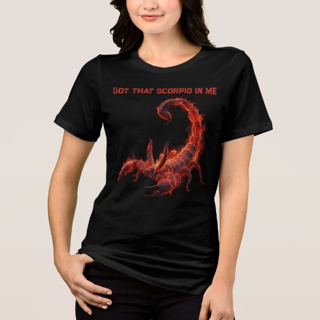 Scorpio Birthday Gift | Zodiac | Fiery Scorpion T Shirt (Framsida)