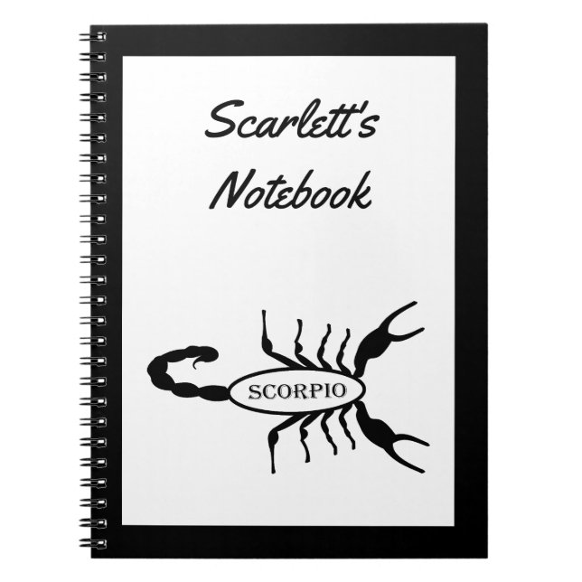 Scorpio Black Scorpion Stjärntecken Anpassningsbar Anteckningsbok (Framsidan)