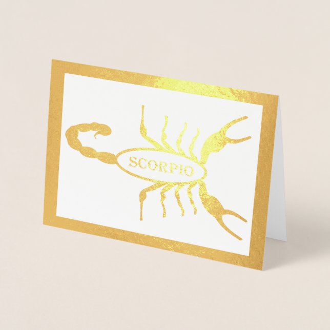 Scorpio Black Scorpion Stjärntecken Anpassningsbar Folierat Kort (Framsida)