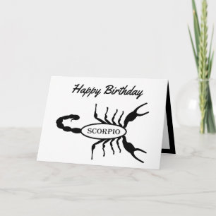 Scorpio Black Scorpion Stjärntecken Anpassningsbar Kort