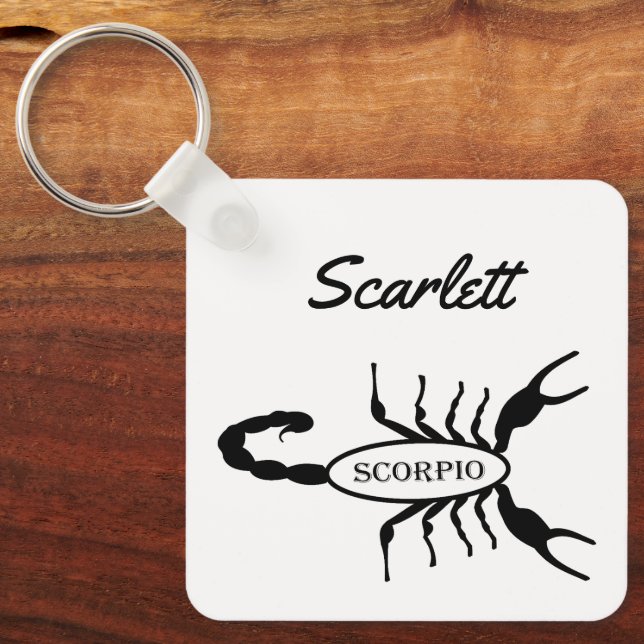 Scorpio Black Scorpion Stjärntecken Anpassningsbar Nyckelring (Framsida)