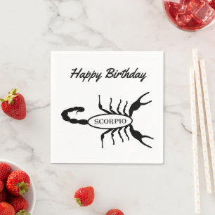 Scorpio Black Scorpion Stjärntecken Anpassningsbar Pappersservett