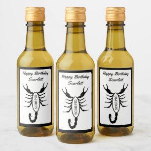 Scorpio Black Scorpion Stjärntecken Anpassningsbar Vinetikett