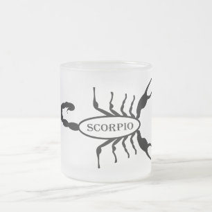 Scorpio Black Scorpion Stjärntecken Frostad Glasmugg
