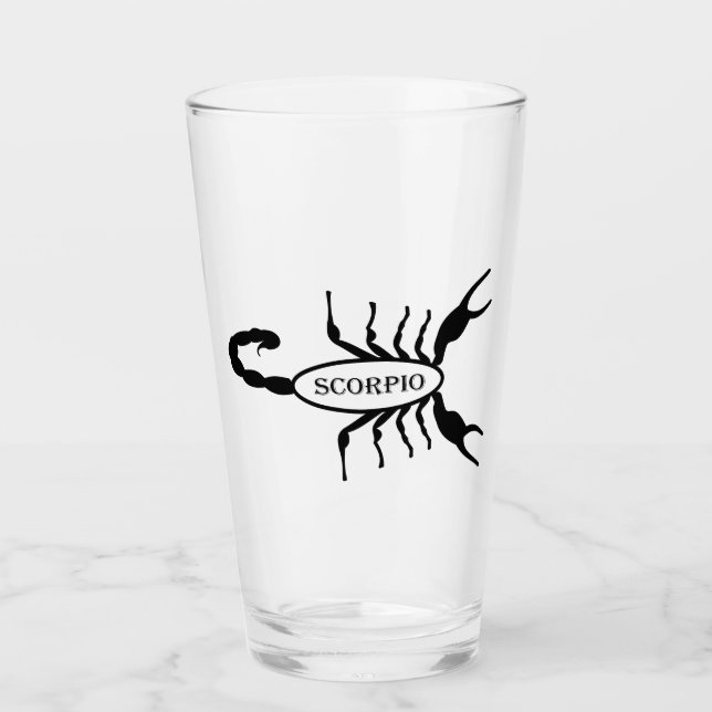 Scorpio Black Scorpion Stjärntecken Glaskopp (Framsida)