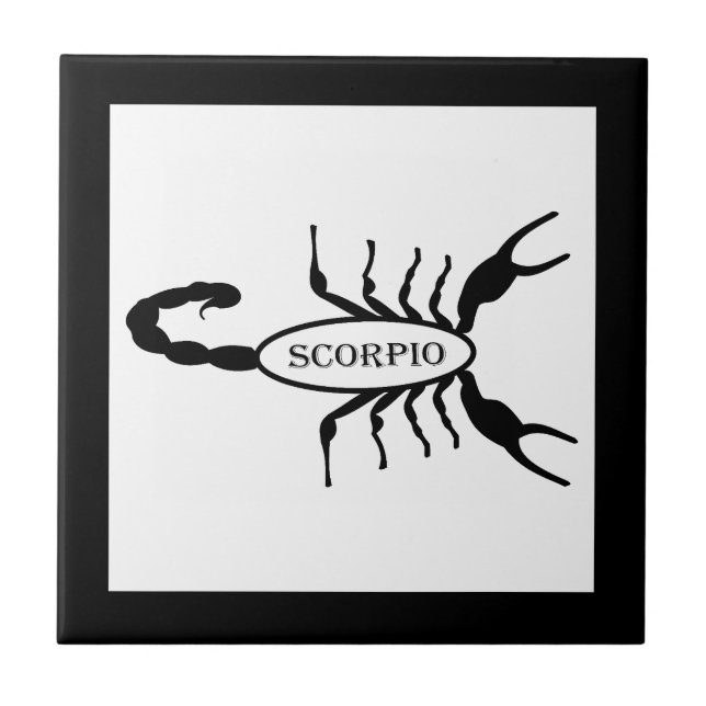 Scorpio Black Scorpion Stjärntecken Kakelplatta (Framsidan)