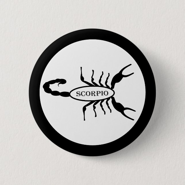 Scorpio Black Scorpion Stjärntecken Knapp (Framsida)