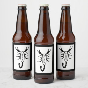 Scorpio Black Scorpion Stjärntecken Ölflaska Etikett