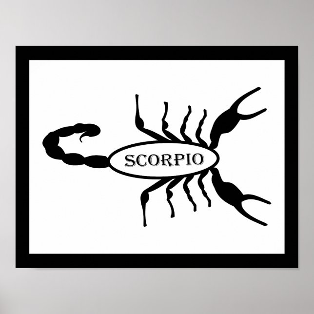 Scorpio Black Scorpion Stjärntecken Poster (Framsidan)